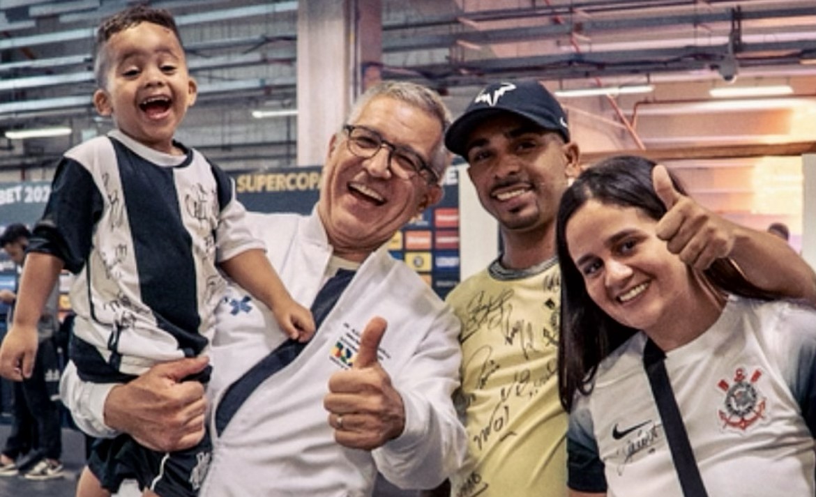 Paciente do Hemocentro de Brasília participa de ação do Ministério da Saúde durante a Supercopa no Mané Garrincha