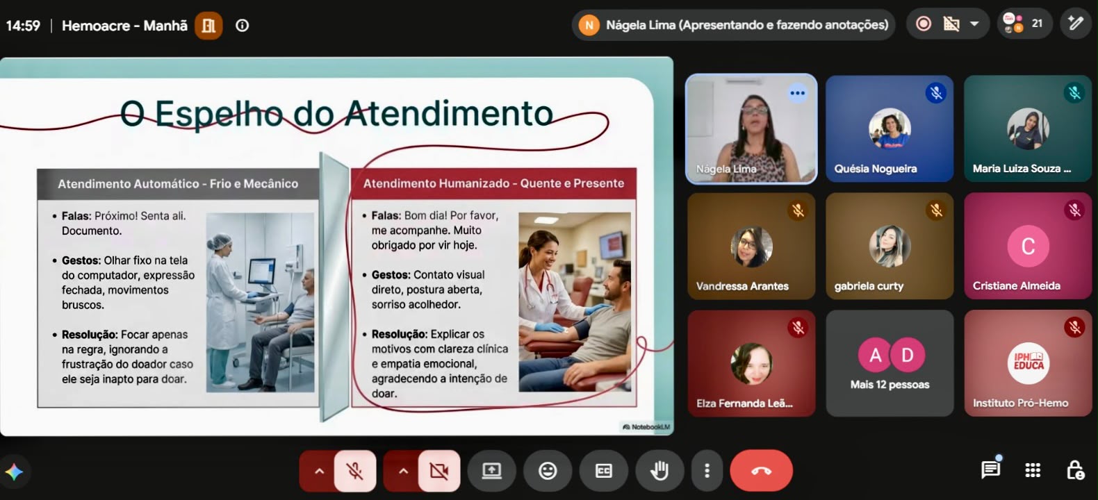 Profissionais do Hemoacre participam de formação do IPH Educa sobre atendimento ao público